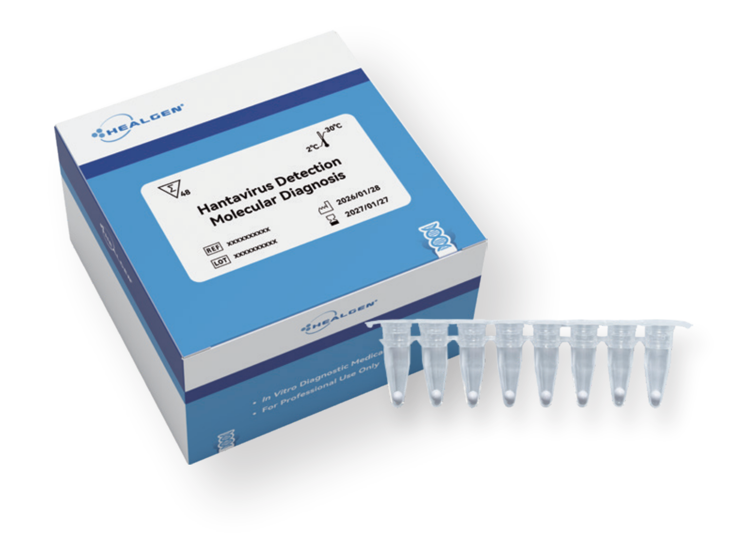 Hantavirus Detection Molecular Diagnosis testing kit with PCR sample tubes for laboratory use